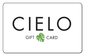 Cielo logo on a white background with a green leaf.